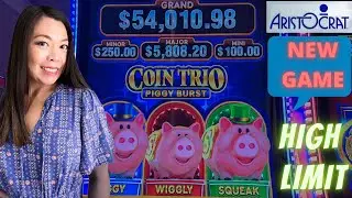 COIN TRIO : PIGGY BURST (ARISTOCRAT NEW GAME) High Limit