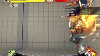 Ultra Street Fighter 4 - Sagat 755 damage corner combo / Sagat 755 da&ntilde;os combo esquina