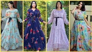 New chiffon and georgette dress design 2022║Latest georgette chiffon gown/frocks designing ideas