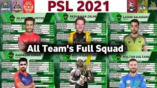 HBL PSL 2021 &bull; PSL 6 All Team Full squads &bull; Pakistan Super League 2021 Confirm official squad
