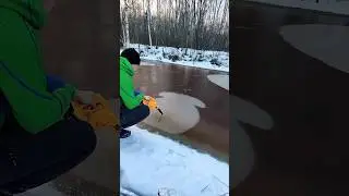 Insane Ice Fishing Trick !