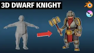 Low Poly Dwarf Knight - Modeling and Painting (TIMELAPSE)