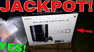 FOUND PLAYSTATION 3!!! EPIC JACKPOT!! Dumpster Dive Gamestop Night #508