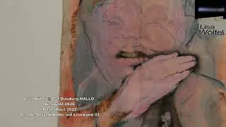 Lisa Wölfel @ SG1 Duisburg HALLO bis 26.02.2026 Hase+Haut 2022 Tusche Acryl Öl Kohle auf Leinwand 02
