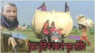 tractor traali mai lebar se bhusa loding #vlog #vloger #youtuber #tractor  #trending @zayan8522