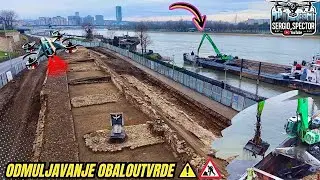 Odmuljavanje Obaloutvrde i reke Save, Savski most i Arheološko nalazište Linijski park #beograd