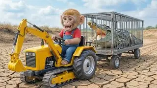 🚨🐒 Monkey Mr Piku Captures DANGEROUS Crocodile on the Farm! 😱🐊🚜