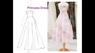 How to Draft a Strapless Prom Dress Pattern by Basic Bodice Pattern | DIY Sewing