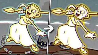 Normal Vs. Golden Ms.Chalice Super Attacks Comparison - Cuphead DLC