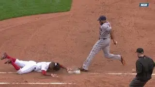 HOU@BOS: De Aza's safe call at first is confirmed