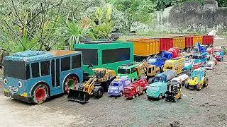 Mobil Truk Tronton Panjang Bongkar Mainan Mobil Mobilan Excavator, Truk Pasir, Ambulans, Mobil Balap
