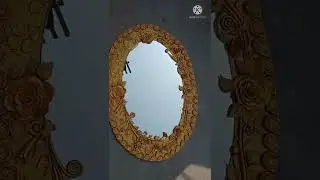 #ClayArt #SilpArt A unique Hand made mirror Gold design mirror