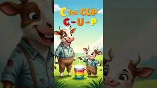 Learn C Words for Kids | C for Cat, Car, Cake, Candy | Alphabet Learning with Cow  #story #animation