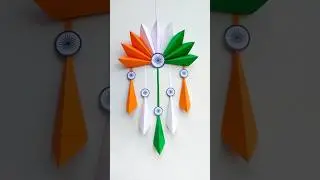 DIY independence day special tricolor Wall hanging craft // 15th August decoration ideas #shorts
