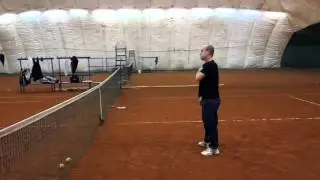 Trunk rotation tennis training with sports ball
