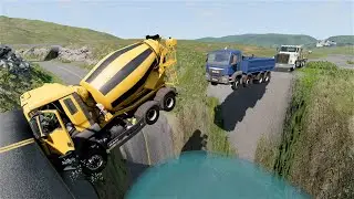 Cars vs Massive Potholes Deep Water #2- beamng drive.