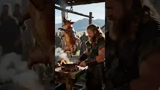 🐗 Viking Chef - Fire-Roasts a Giant Wild Boar | Epic Outdoor Feast 🔥🍖 Part 95