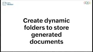 How to create dynamic folders to store generated documents in Zoho Writer