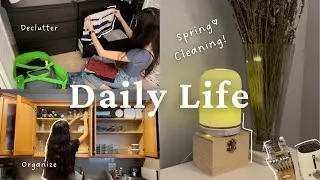 Spring Cleaning My Room & Kitchen 🧹🌸 decluttering & organizing my messy apartment!