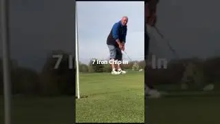 7 Iron Chip In from just off the green #singleplaneswing #lefthandedgolf #golfvlog