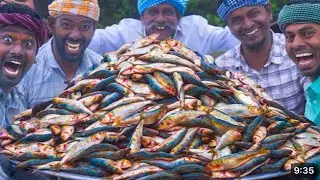 FISH | Sardines Fish Recipe | Mathi Meen Varuval & Kuzhambu Cooking in Village | Fish Fry & Curry