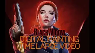 Marvel Avengers Black Widow fan art illustration - Procreate Digital Painting Time Lapse video