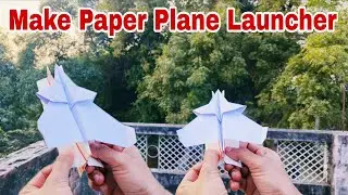 How to Make a aeroplane With the Paper, Rubber Band Paper Plane Launcher, #aircraft #flying #tech 