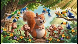 Squirrel Meets Monkey Friends 🐿️🐒 | Fun Tree Climbing Adventure | Kids Cartoon