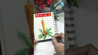 Easy Christmas Candle Painting 🎨 | Satisfying Art Video 🎄🕯️#shorts #trending #viral #painting #art