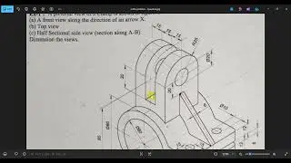 Orthographic Projection (Problem 1) (Part 2) (Draw Top View)