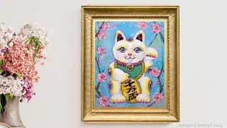 【Infinity ART】「招き猫 / ManekiNeko」Painted by infinity artist