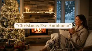 Christmas Eve Ambience 🎄 Relaxing Christmas Music, Crackling Fireplace sounds, Cozy Holiday (1 Hour)