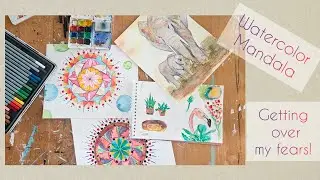 Getting over my fear of watercolor paint! Let's paint a mandala.