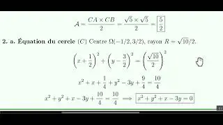 Exercice corrig&eacute; 1 BAC Sciences Math&eacute;matiques Produit Scalaire