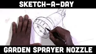 Sketch-A-Day: Как нарисовать садовый шланговый распылитель