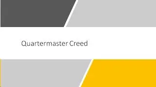 The Quartermaster Creed