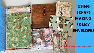 MASS MAKING POLICY ENVELOPES ~ USING SCRAPS ~ SEWING BUTTONS ON PAPER