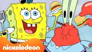 SpongeBob | 60 MINUTI al Krusty Krab 🍔  | Nickelodeon