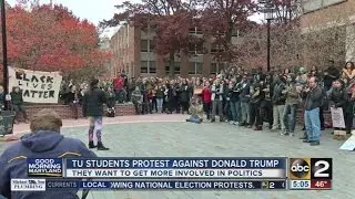 Towson University students protest Donald Trump