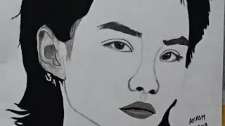 Suga BTS sketch 💜Min yoongi 🖤By Artist akash astha