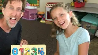 Learn English Numbers! Count wooden number puzzles with Sign Post Kids!