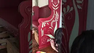Folk art bench!! #UpCycle #FurniturePainting #folkart