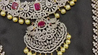 New Gj polish collection with pink stone #jewelry  #jewellery  #imitationjewellery  #haram  #jewels