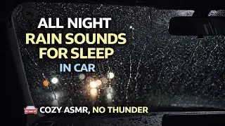 All Night Rain Sounds for Sleep in Car 🚗🌧️ | Cozy ASMR, No Thunder