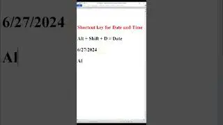 Date Shortcut Key / Time Shortcut Key #shortcutskeys #mswordshortcuts #shorts