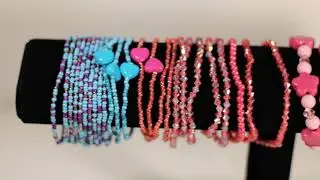 Multi-color Glass Beads Stretch Ankle Bracelet