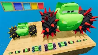 Biggest McQueen with Spike Giant Wheels vs Portal Trap - BeamNG.Drive #95