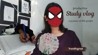 PRODUCTIVE STUDY VLOG🌷💌| 11th grader | #new #11thgrader #studyvlog #schoollife #motivation 