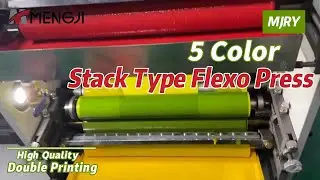 5-Color Stack Flexo Printing Machine With Turn Bar (Same Side for Unwinding & Rewinding)