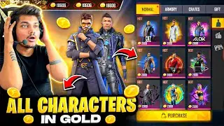 Free Fire All Characters In Gold😍 I Got Dj Alok,Chrono Skyler in 10,000Gold🪙 -Garena Free Fire